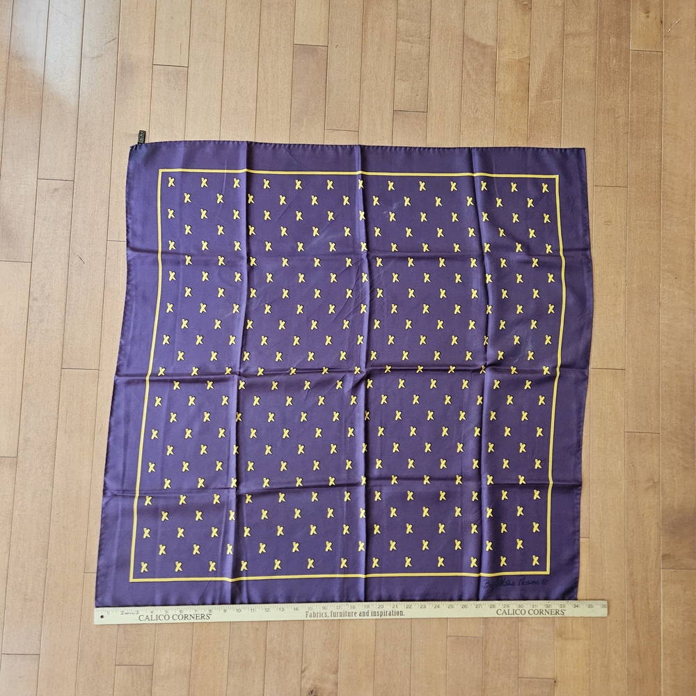 Paloma Picasso Purple/Plum and Yellow/Gold "X" Scarf